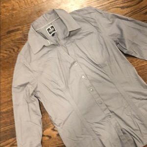 Gray Express long sleeve stretch material tapered